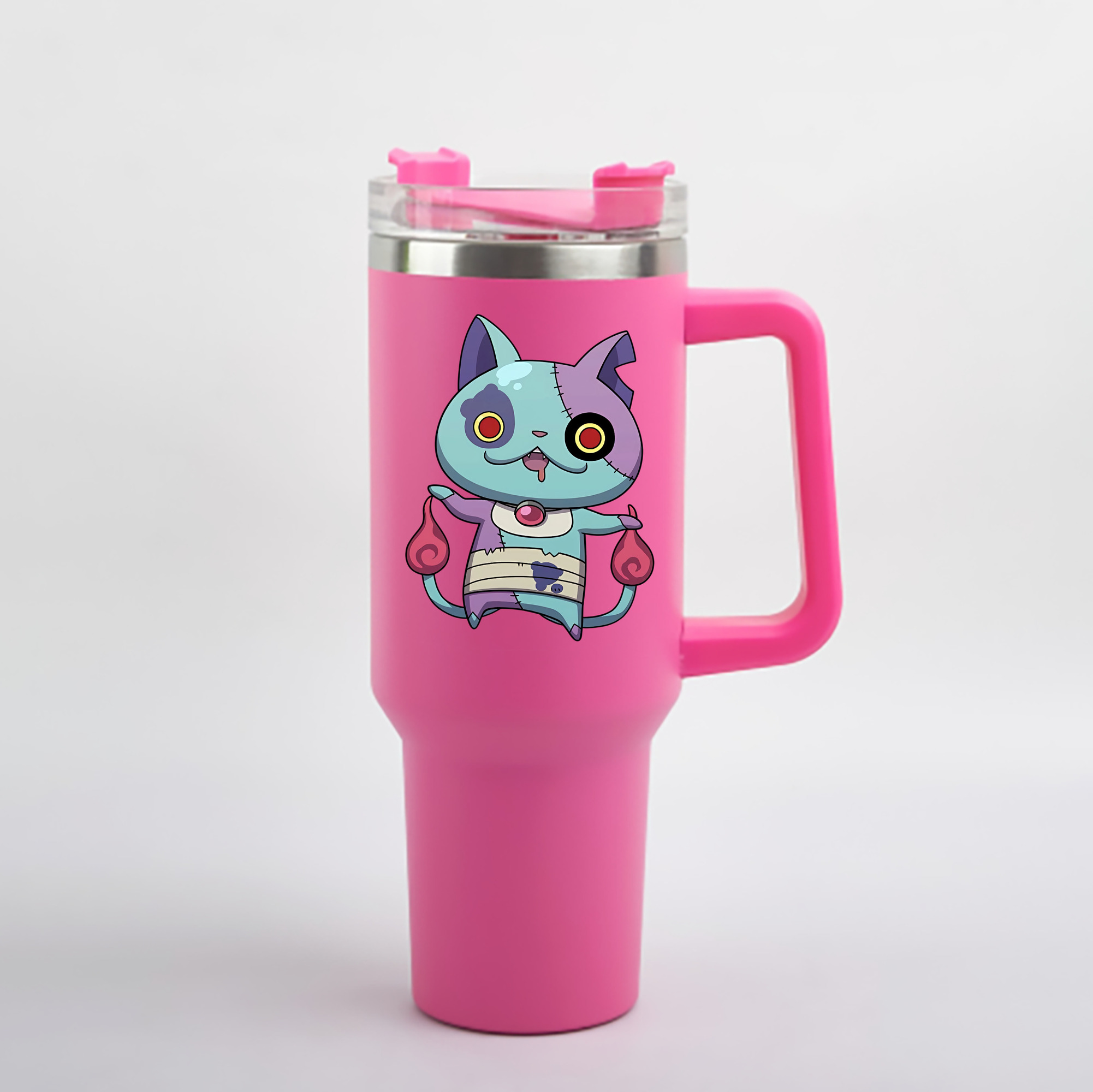 （画像用） 妖怪ウォッチ Yo-kai Watch 1200mL車用タンブラー - クリスタルステッカー（プラスチックストロー付き）